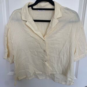 Steve Madden Cotton Cream Button-Down Shirt